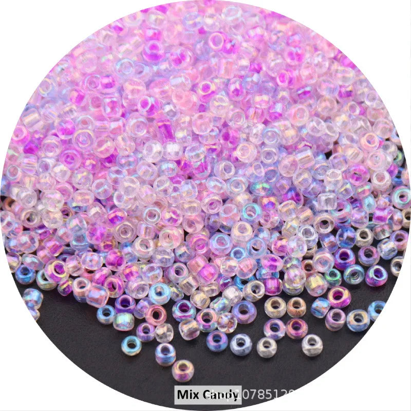 1.5mm 2mm 3mm 4mm Cezch Clear AB Colorful Glass Beads 15/0 12/0 8/0 6/0 Loose Seedbeads for Needlework Jewelry Making DIY Sewing