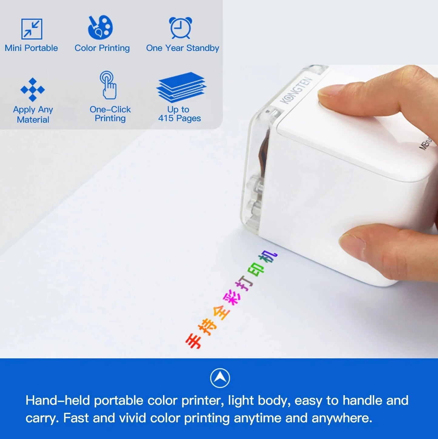 MBrush Portable Thermal Handheld Printer Inkjet Food Printer Black/Color Inkjet Printer Wireless Bluetooth Inkjet Printer NEW