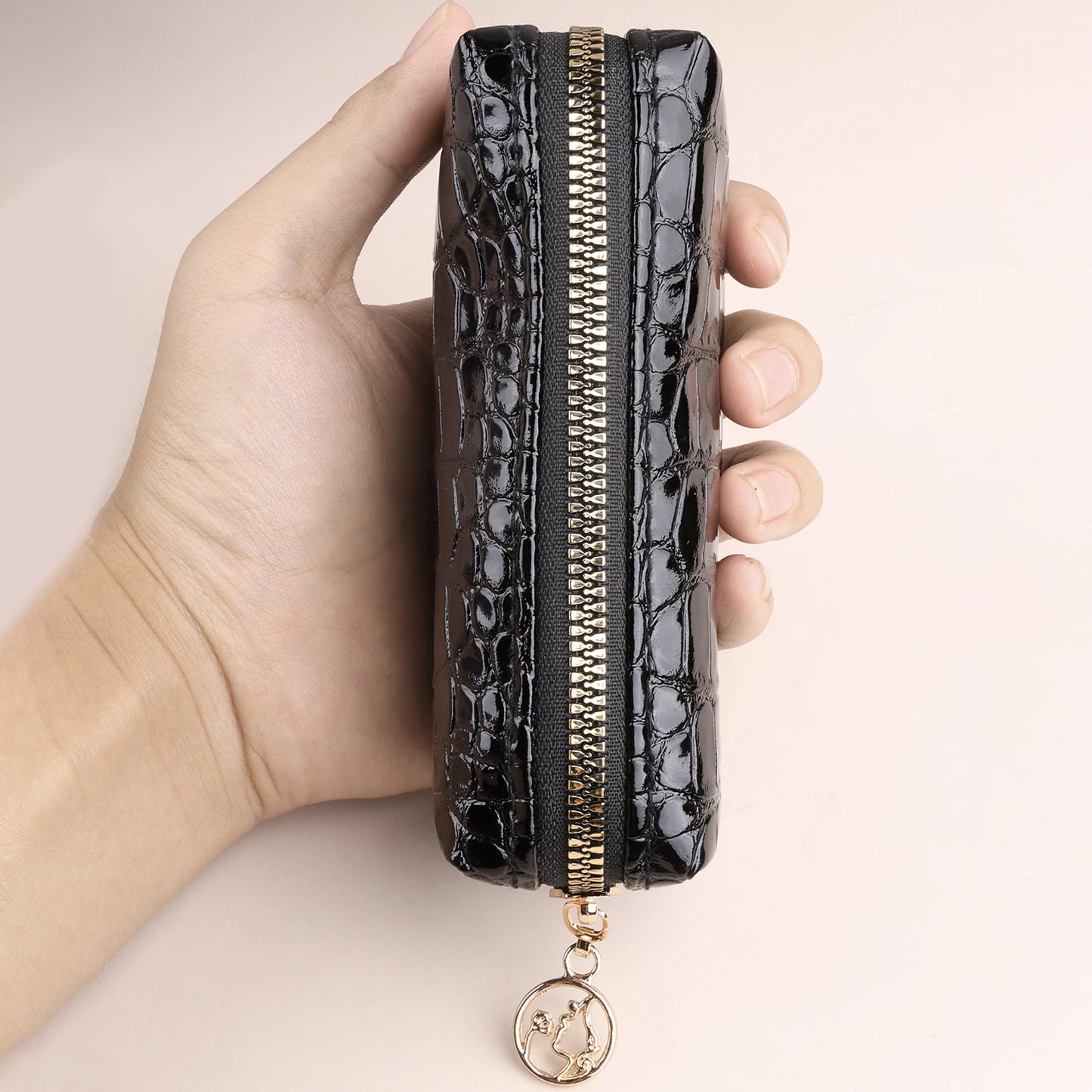 10 mini transparent handle brushes+crocodile patterned bag makeup brush Travel portable Makeup Tool Professional with bag