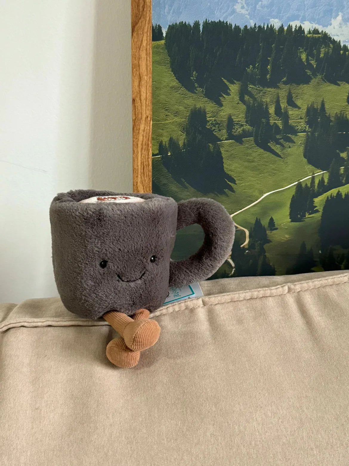 Jelly Cat Plush Fun Coffee Cup Cute Plush Toy Soothing Sleep Plush Doll Trendy Gift Plush Doll Cute Backpack Plush Pendant