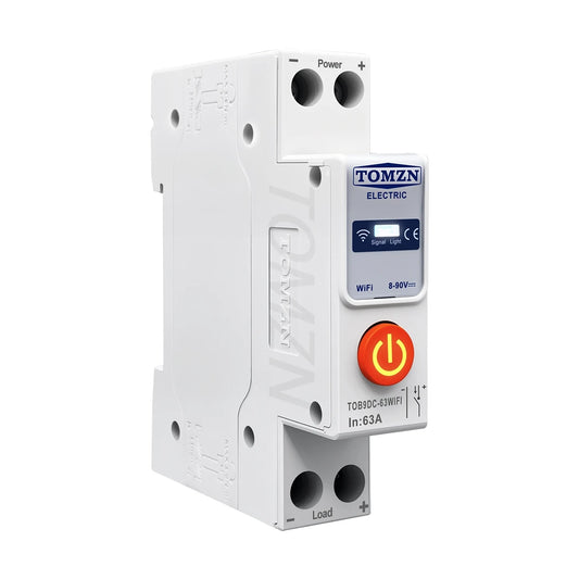 TUYA Smartlife 63A DC 8-90V WIFI Smart Switch Circuit Breaker Time Relay Status Switching Power Supply TOMZN