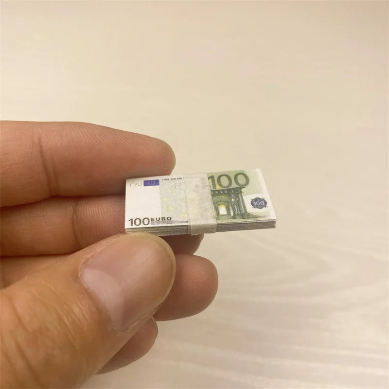5PCS Dollar Euro Ticket Banknotes Prop Fake Money Mini Currency Banknote Model Kids Dollhouse Miniature Props Toy Floss Decorate