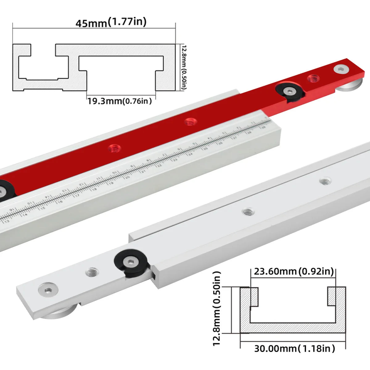T Tracks Hardware Red Woodworking T Slot Slider Practical Pusher Modification Metal Miter Tool Bar Limit