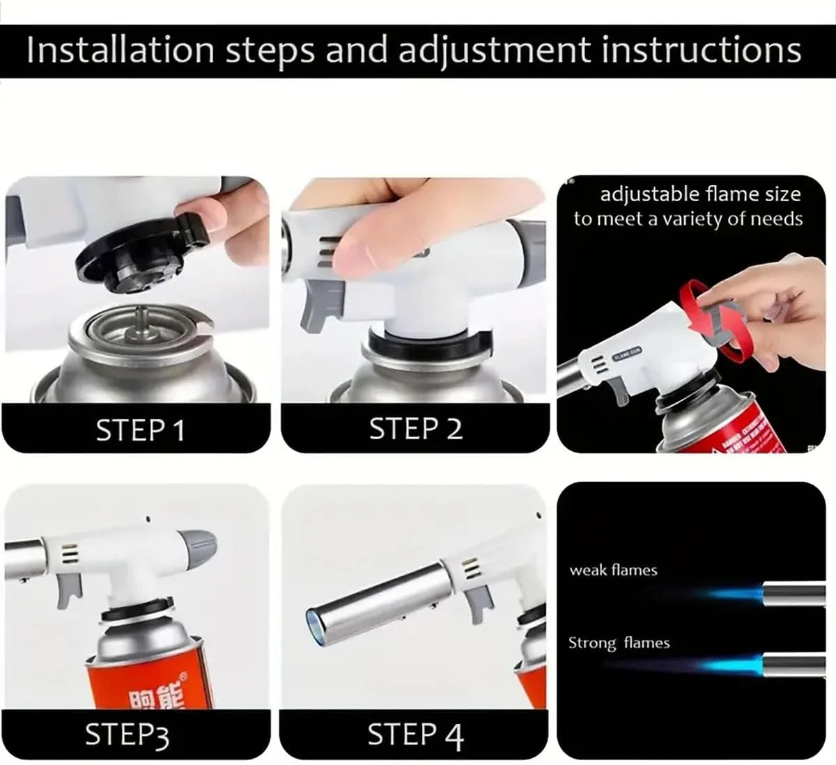 Culinary Professional Kitchen Butane Torch Flame Gun Blowtorch Cooking Soldering Butane AutoIgnition gas-Burner Lighter Heating