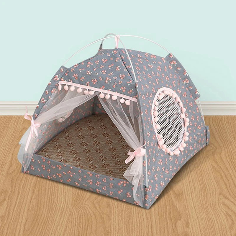 Cat Bed Foldable Cats Tent Dog House Bed Kitten Dog Basket Beds Cute Cat Houses Home Cushion Pet Kennel Products Sweet Princess