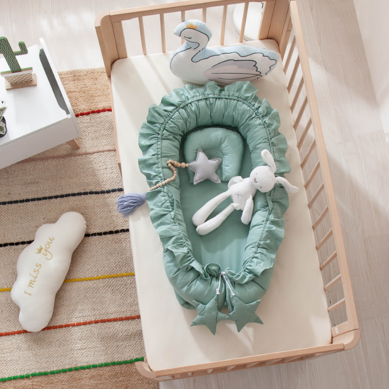 88*50*15cm Cotton Cribs Removable Sleeping Nest for Baby Bed Crib with Pillow Infant Toddler Cradle Mattress Newborn Gift
