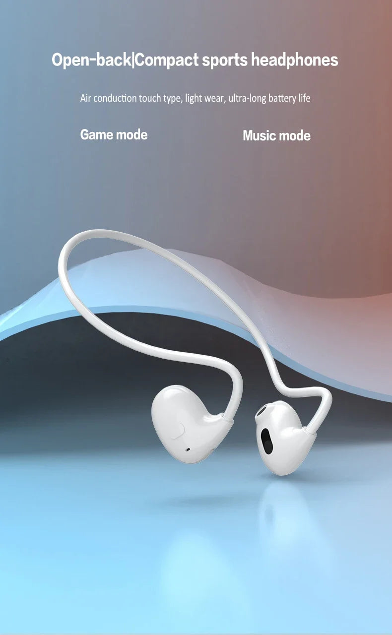 Wireless Bluetooth 5.3 Headphones Air-Conduction Waterproof Headset Stereo Over-Ear Sports Earphones Earbuds with Mic