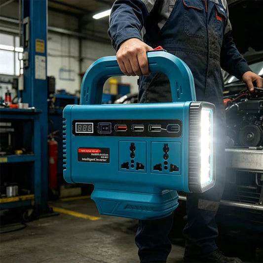 Lithium Battery Portable Inverter Power Station Multi-Function Handheld Generator Light Emergency Backup Power For Makita
