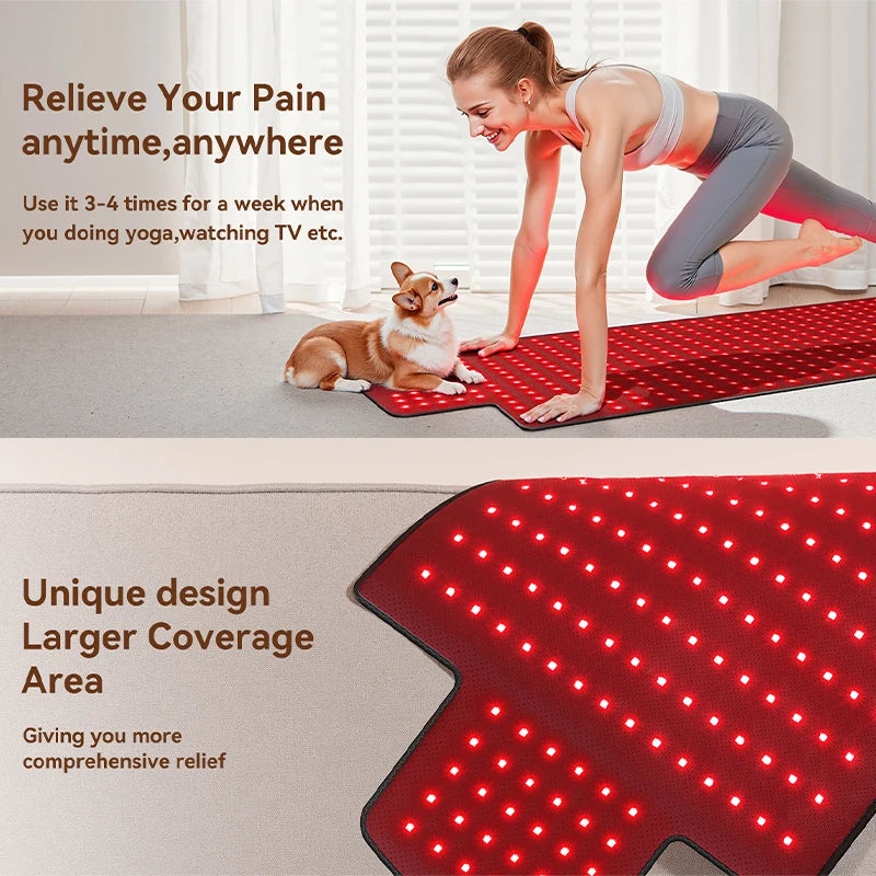 Red Infrared Light Therapy Pad skincare 325PCS 3 in1 LEDs far infrared Waist Back Shoulder Muscle Pain Yoga mat Relief Relax