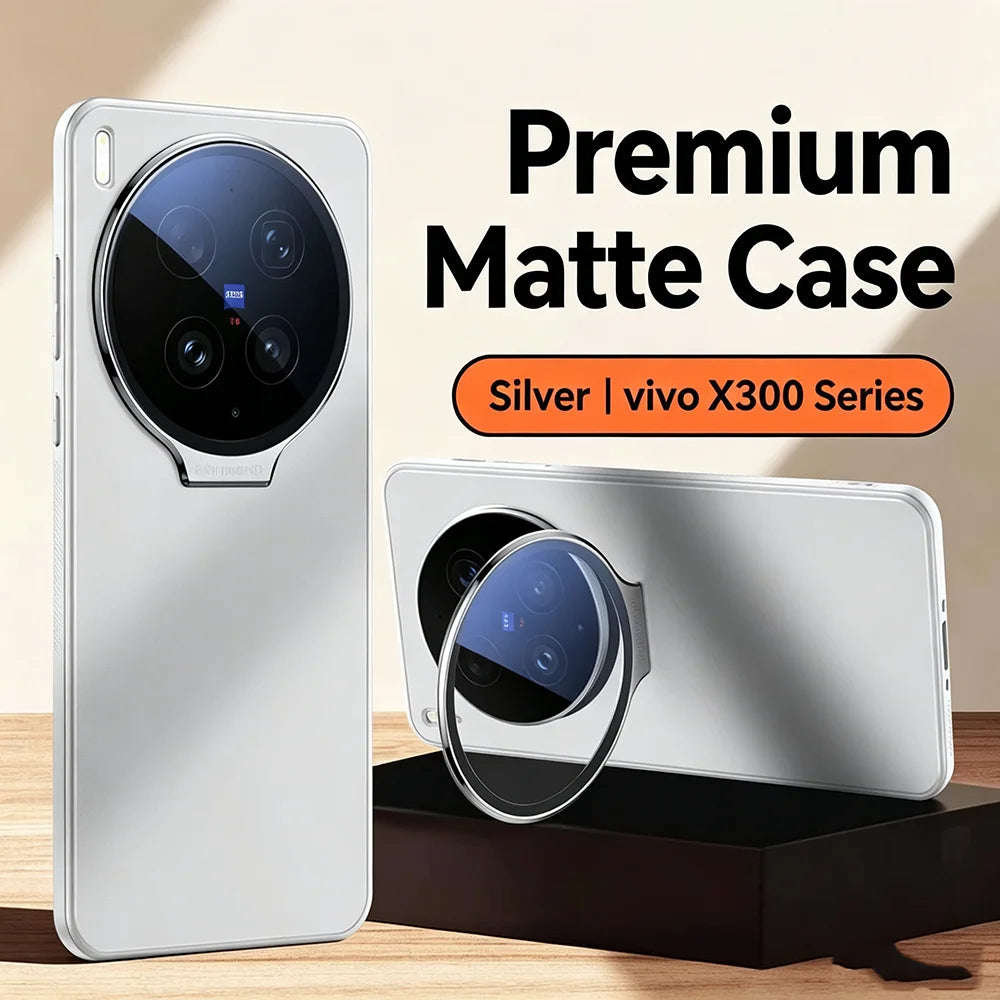 HANNUO For VIVO X300 Pro X200 Ultra Case Ultra Thin Frosted Full Cover Lens Bracket Anti-drop Cover For Vivo X200 Pro Mini Funda