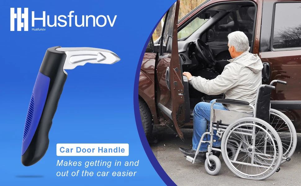Automotive door assist handles 2-in-1 multifunctional vehicle support handles with window breaker, portable door latch handles