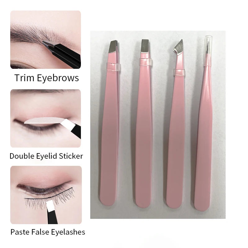 4PCSTweezers Suit-Professional Stainless Steel Eyebrow Tweezers-Very Precise Removal Of Facial Hair, Debris And Endogenous Hair