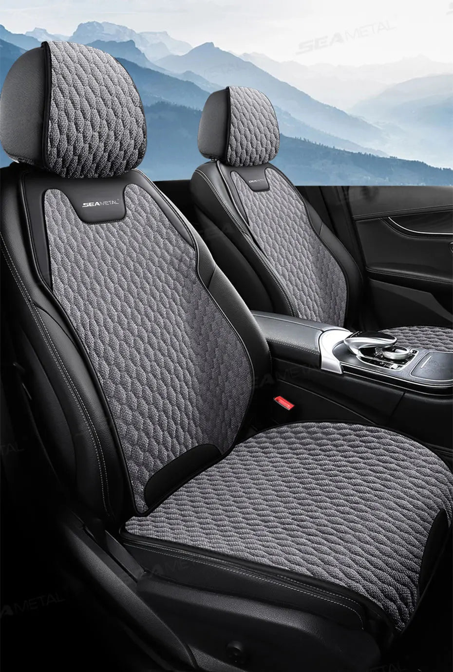 SEAMETAL Four Seasons Car Seat Cover Front Rear Car Seat Cushion Airbag Compatible Seat Protector Breathable Car Accessories