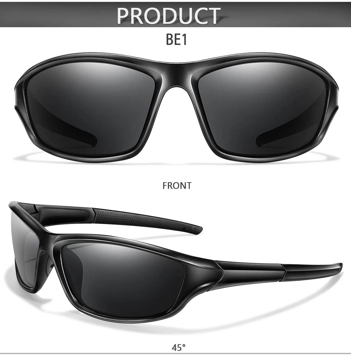 Men and Women Polarized Fishing Sunglasses Outdoor Sports Cycling Driving Hiking Eyewear Camping Travel Transparent Frame UV400