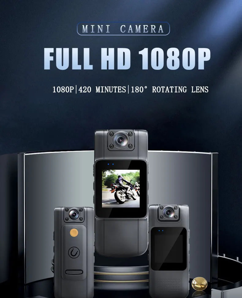 JOZUZE L11 1080P HD Mini Camera Portable Digital Video Recorder BodyCam Infrared Night Vision Police Cam Small Bike Camcorder