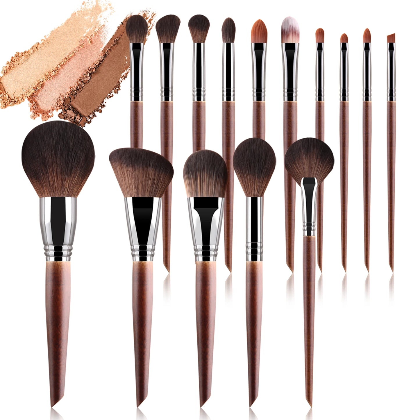 15PCS Makeup Brushes Set Premium Synthetic Kabuki Foundation Concealers Powder Blush Blending Face Eye Shadows Brush Set