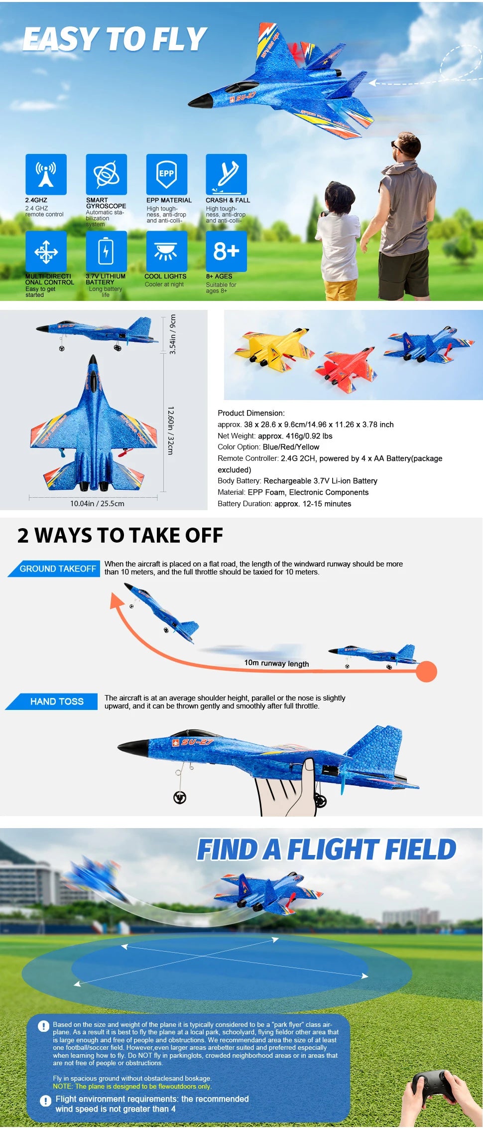 RC Plane SU-27 Aircraft Remote Control Helicopter 2.4G Airplane EPP Foam RC Vertical Plane Children Toys Gifts