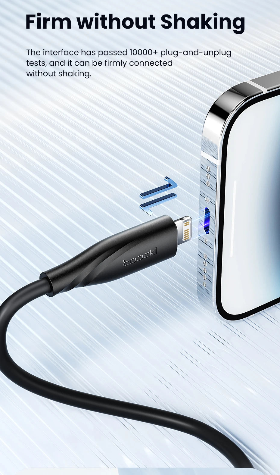 Toocki PD 20W Cable For iPhone 14 13 12 11 Pro Max 8 7 Plus Macbook 2.4A Fast Charging USB C To Lighting Cable Data Wire 1M 2M