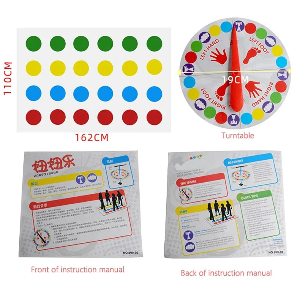 Twister Ultimate Bigger Mat More Colored Spots Family Kids Party Game Parent-child Game Board Game Body Twist Multiplayer Party