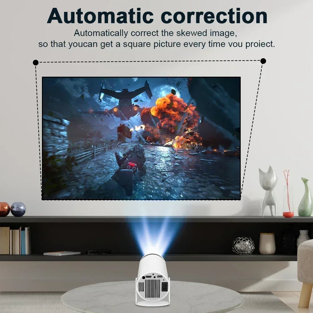 New 2024 4K Android 11 Dual Wifi6 200 ANSI Allwinner H713 BT5.0 1080P 1280*720P Home Cinema Outdoor portable Projetor