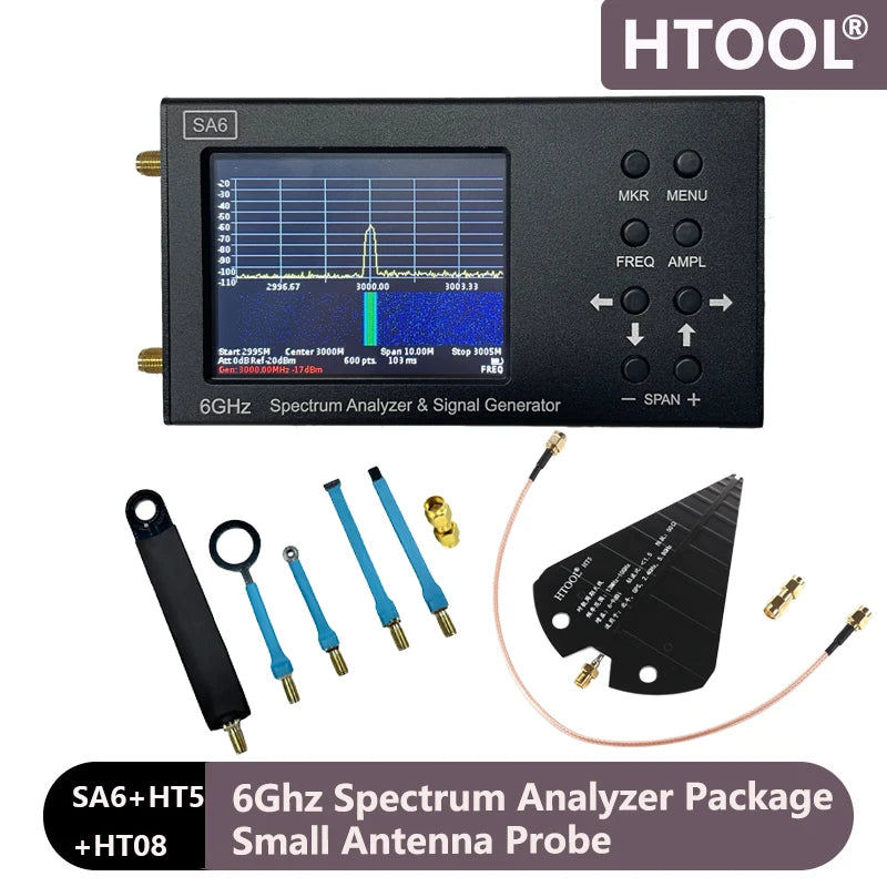 SA6 High-performance, portable spectrum analyzer and signal source for field testing and wireless device debugging