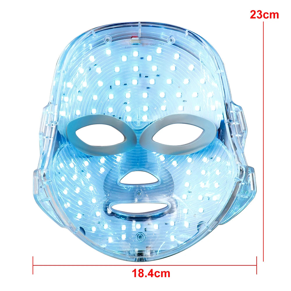 7 Colors LED Facial Mask Photon Therapy Face Skin Care Mask Anti Acne Therapy Skin Rejuvenation Wrinkle Removal Face Beauty Mask