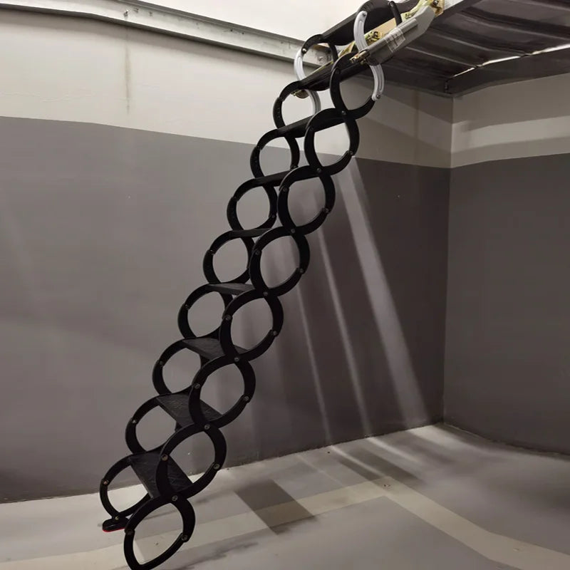 Folding Stairs Wall Hanging Attic Telescopic Step Lift Alloy  Ladder Pull Down Custom 1M-3M