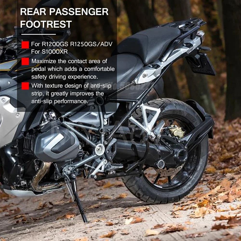 R1200GS LC Rear Passenger Footrest Foot Peg For BMW GS1250 R1250GS ADV R1250GS Adventure Aluminum Footpeg Bracket Rubber Cover