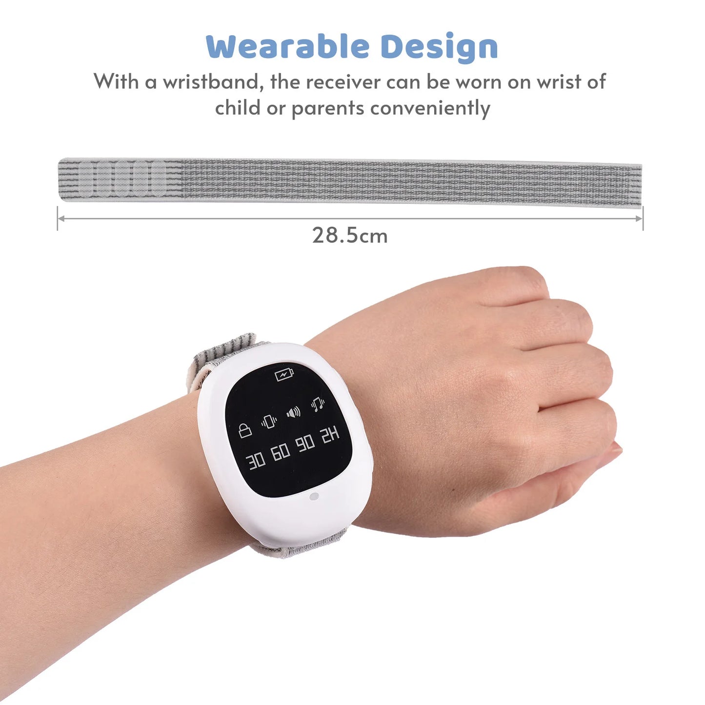 40M Wireless Bedwetting Alarm Adults Elder Potty Training Sensor Enuresis Bedwetting Alarm with Wristband for Kids Elder Care