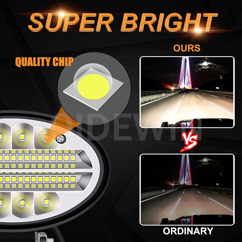 LED Tractor Oval Work Light 5inch Car Lamp 12V 24V Offroad Cab Headlight for Mining Crane Dump Truck Forklift ATV Spotlight