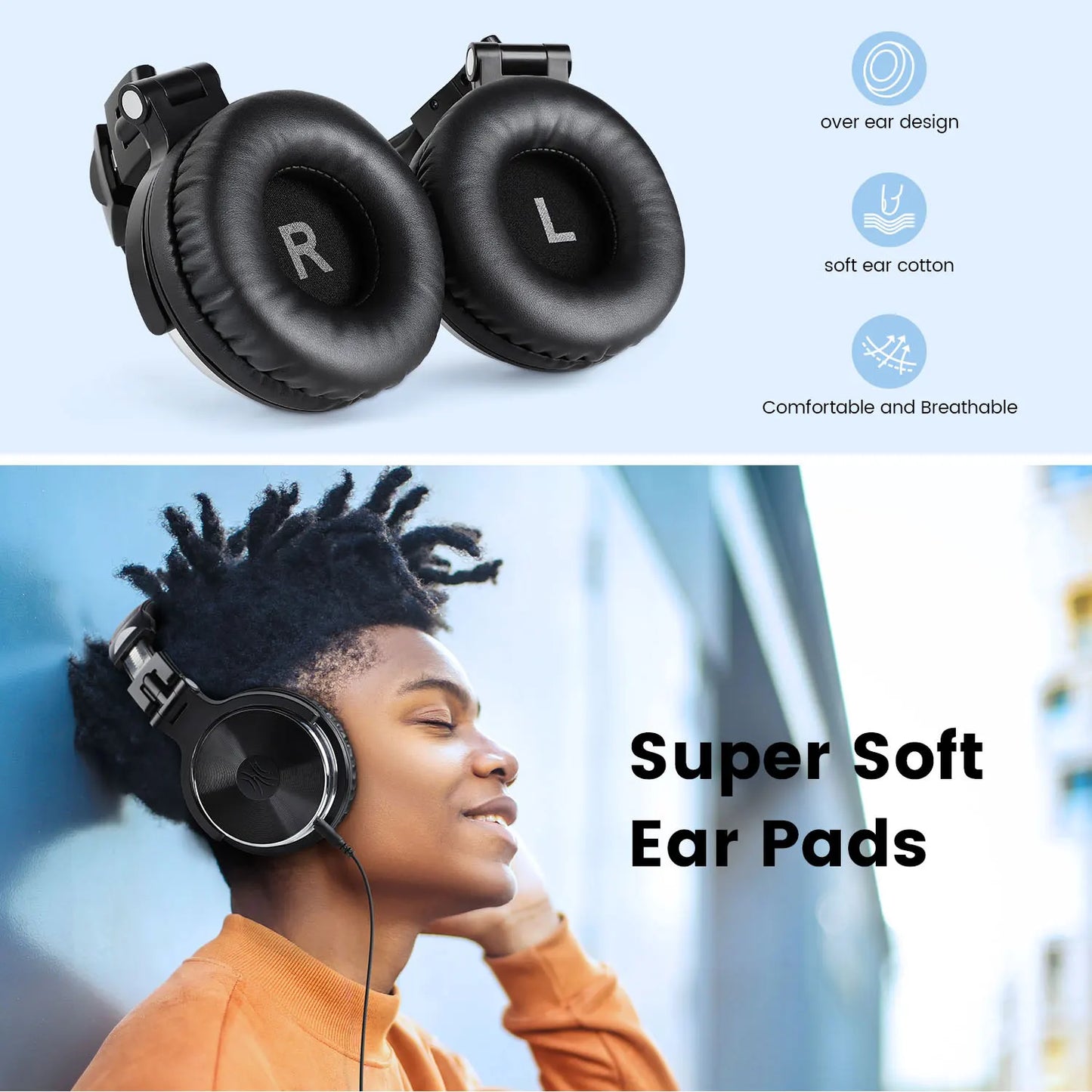 Oneodio Pro 10 Over Ear Headphones Hifi Studio DJ Headphone Wired Monitor Music Headset Earphone With Mic For Phone Computer PC