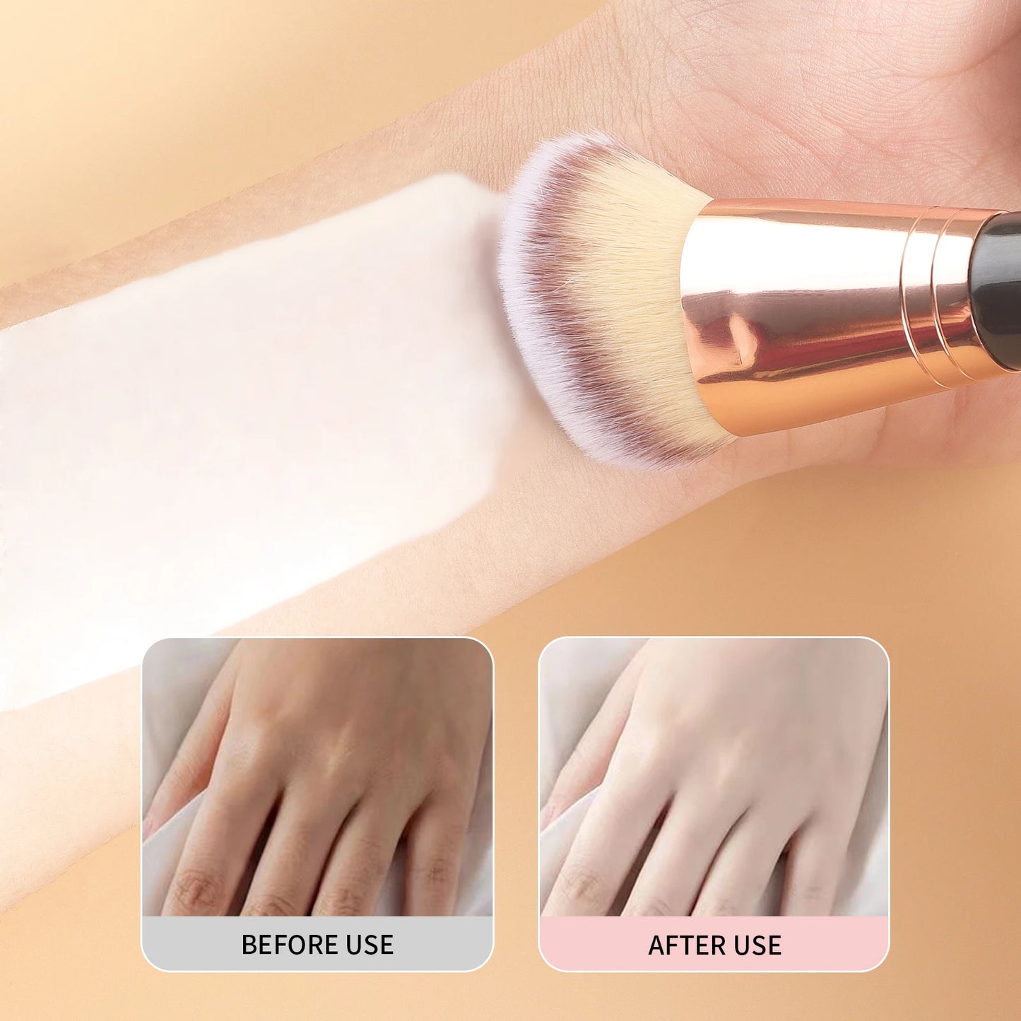 Concealer Brush, 1pcs Wooden Classic Double headed design Multifunctional Makeup Brush Cosmetic Makeup Tool for Beginner