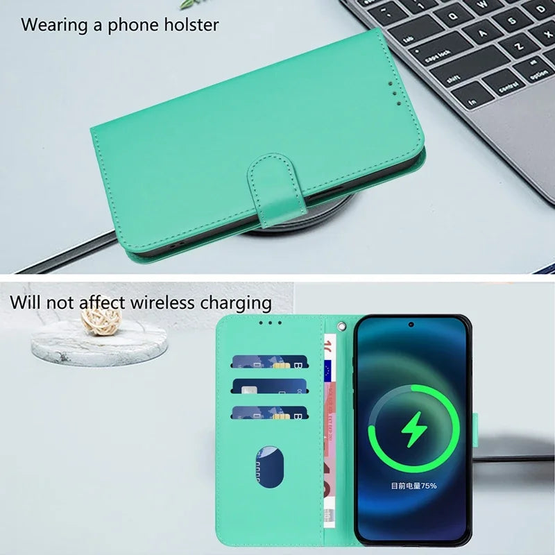 For Funda Tecno Camon 50 Pro 4G Case Candy Solid Color Flip Cover on for Tecno Camon 50 pro 4G CN5c Leather Phone Case Coque