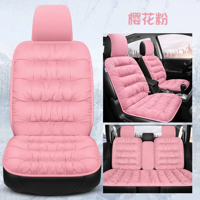 New car seat cushion single piece backless, autumn and winter universal plush anti slip cushion, warm pad three piece set