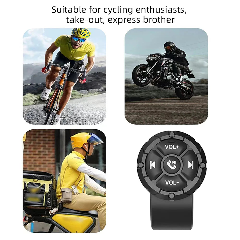 AD 5 Key Wireless Remote Controller Button Helmet Earphone Motorcycle Bike Handlebar Car Steering Wheel Control Media