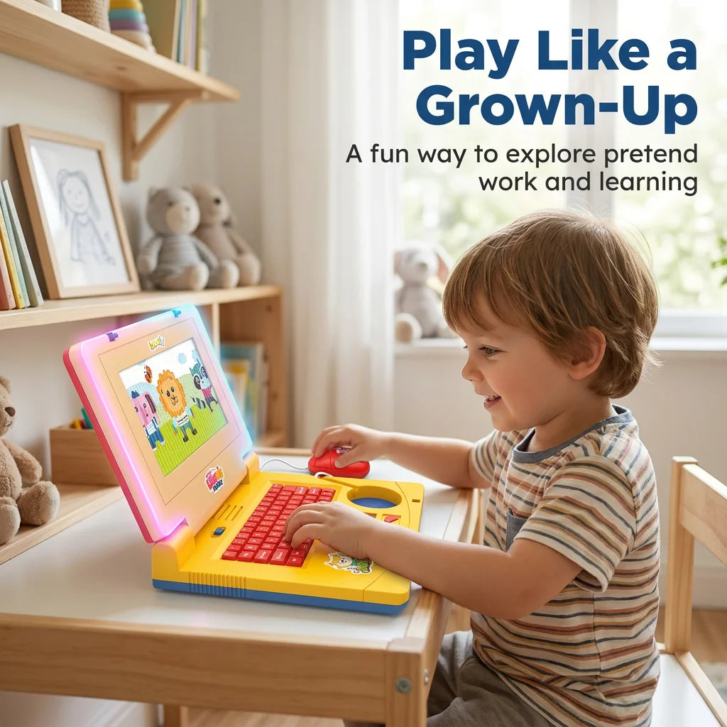 Mini Notebook Musical Toy Laptop Portable Integrated Toddler Puzzle Learning Machine Fake Computer Enlightening Birthday Gifts