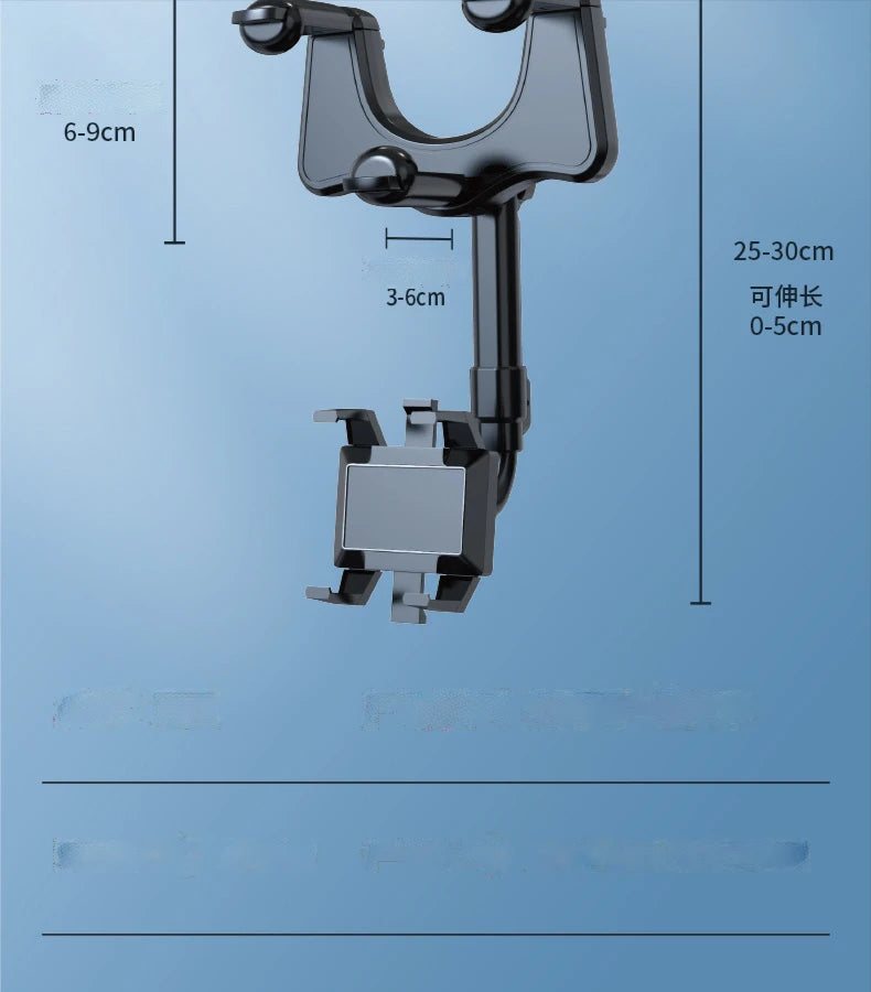 Car Phone Holder 360° Rearview Mirror Phone Holder Auto Rearview Mirror Seat Hanging Clip Bracket Cell Phone Holder for Car