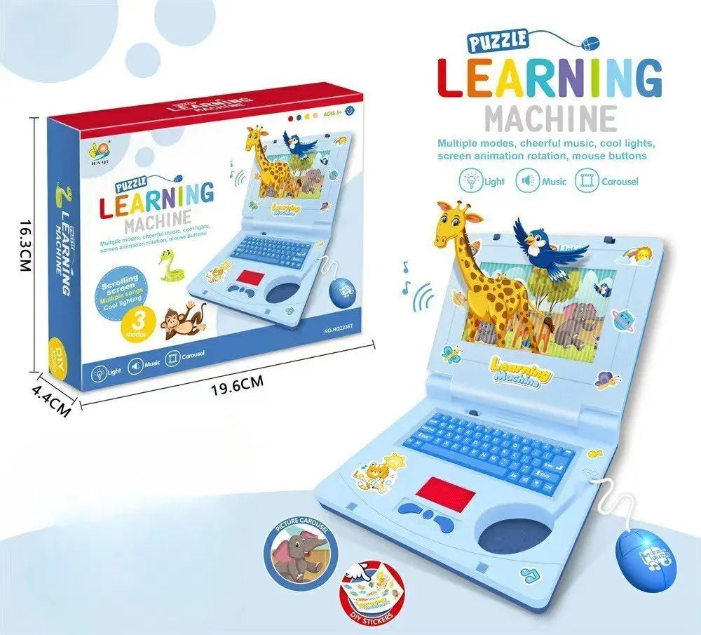 Mini Notebook Musical Toy Laptop Portable Integrated Toddler Puzzle Learning Machine Fake Computer Enlightening Birthday Gifts