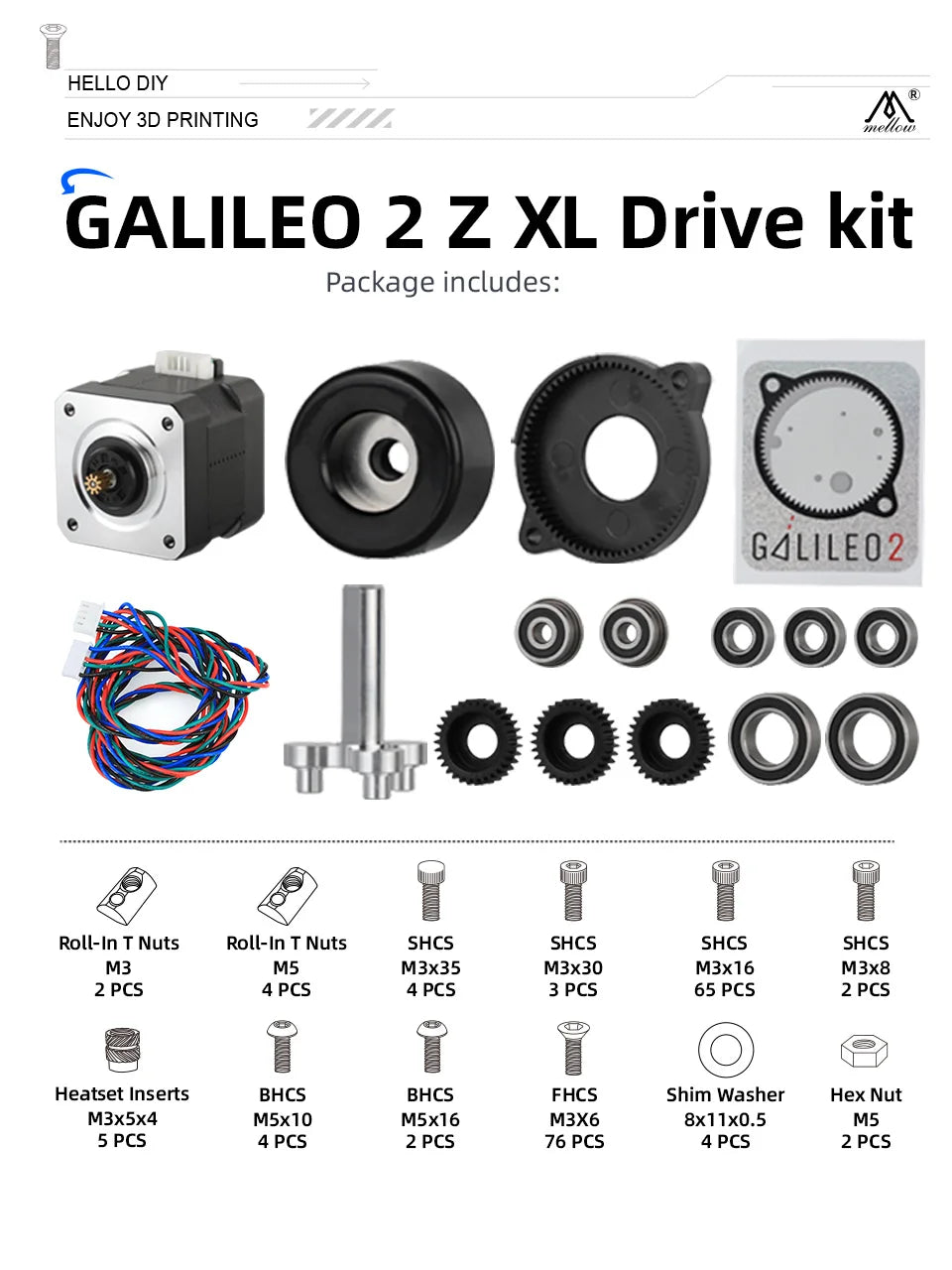 Mellow Voron Galileo 2 Kits By LDO G2E For Extruder / Z-drive Motor For Voron V2 and Micron 3D Printer Stealthburner Toolhead