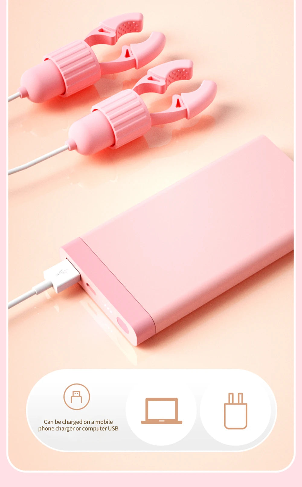 Nipple Vibrator Vibrating Clamps Clitoral Clip Breast Massage Clitoral Stimulation Masturbator Female Sex Toy for Women Adult18+