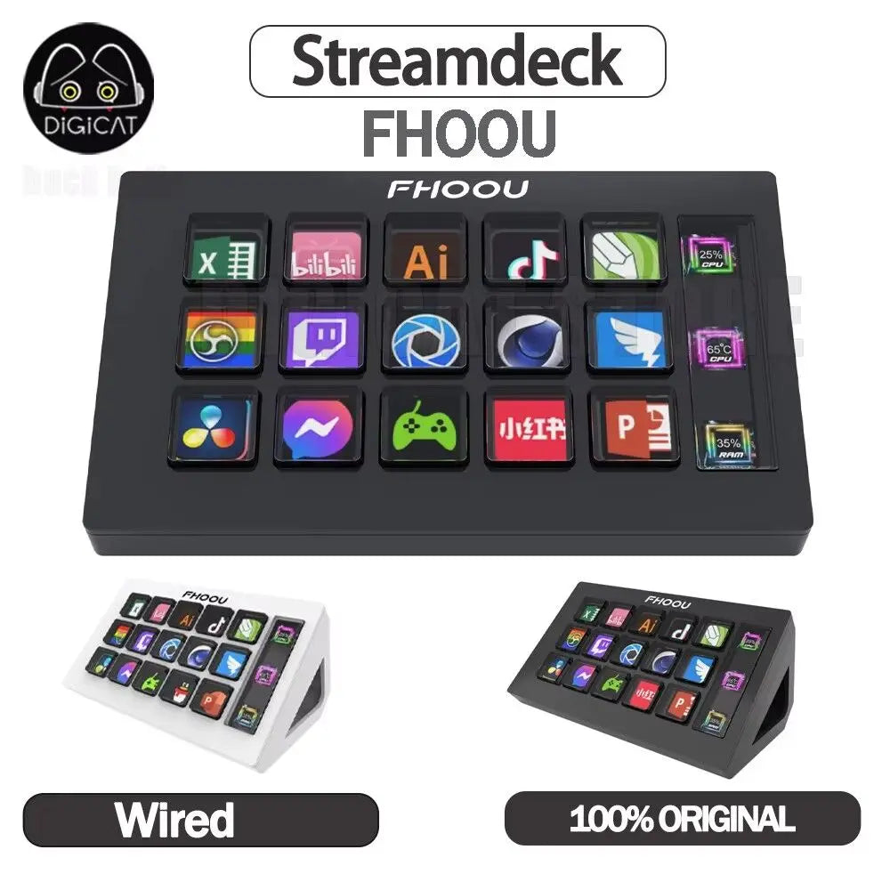 StreamDeck Mini Visual Keyboard Live Content Creation Controller Custom Button LCD Button 15Keys For Windows/MacOS Kryboard Gift