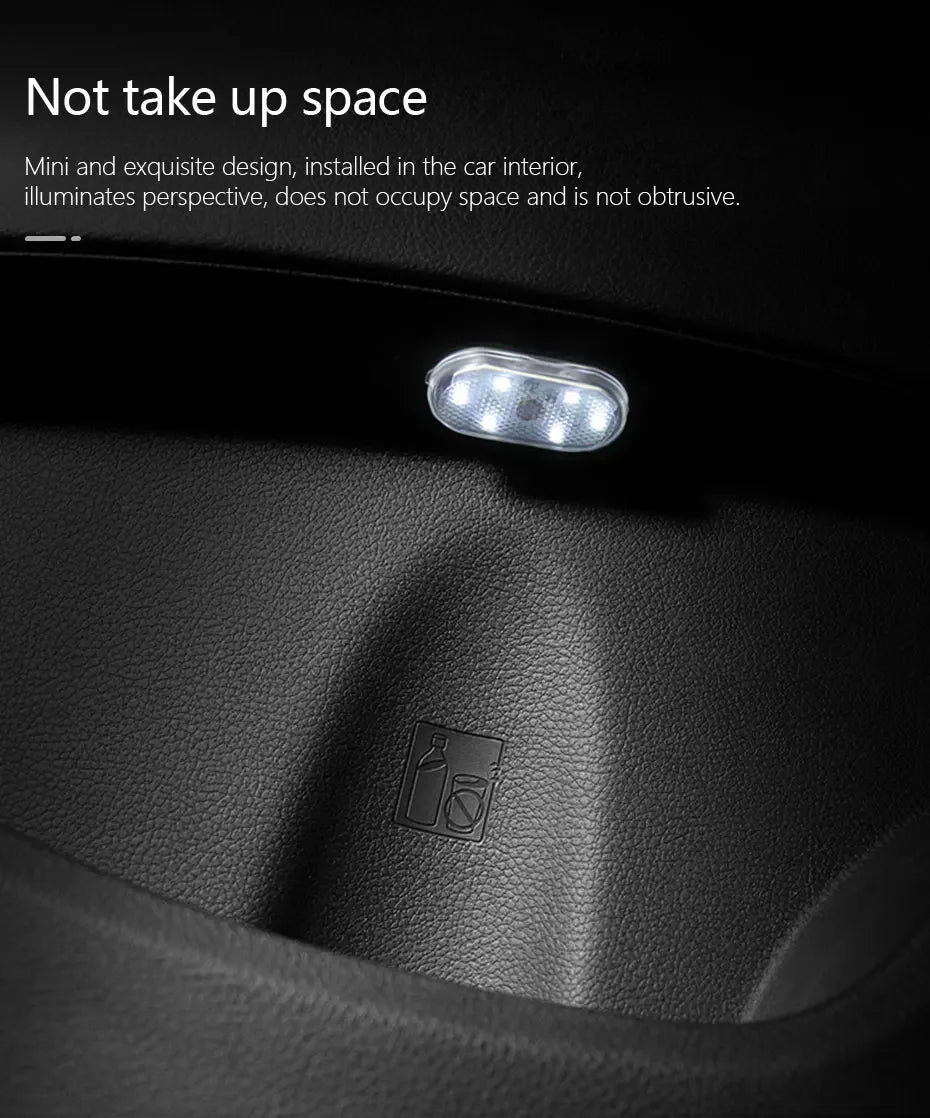Car RGB Interior LED Small Light USB Rechargeable Magnetic LED Touch Interior Reading Light For Armrest Box Storage Box Lights
