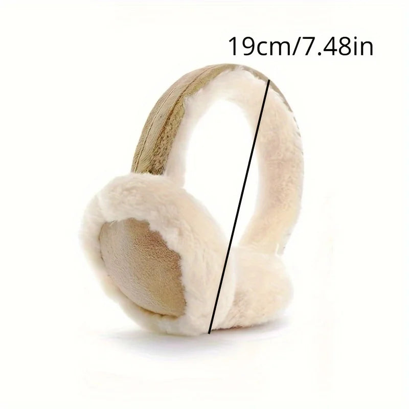 Soft & Cozy Pair of Classic Suede Plush Ear Warmers - Non-Slip Foldable Earmuffs for Men & Women,Perfect Gift for Christmas