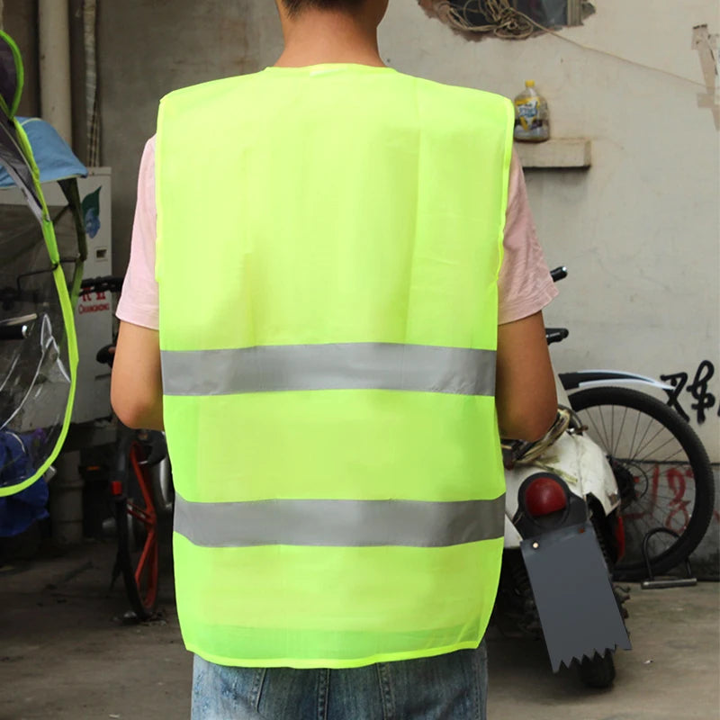 High Visibility Jacket Visibility Safety Reflective Fluorescent Fluorescent Mesh Vest For Safety Car Emergency Reflective Vest