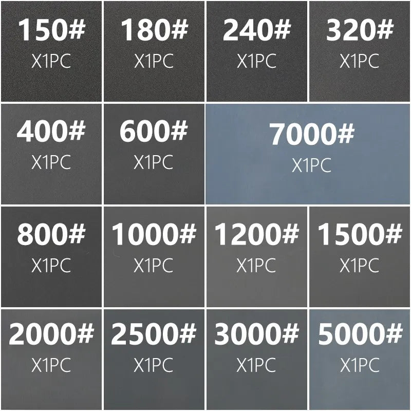 XCAN Sandpaper Set Water Dry Sanding Paper 9x3.6 inch Abrasive Sander Paper for For Wood Metal Automotive Polishing