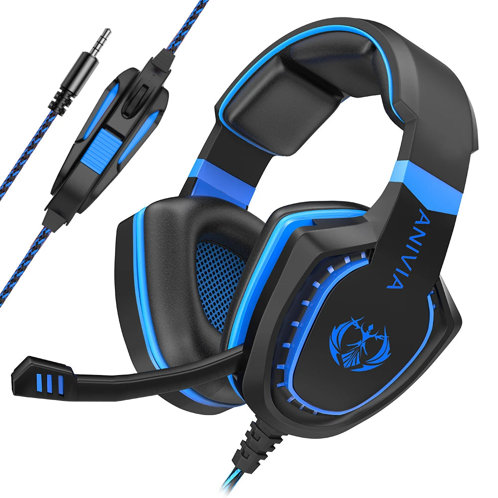 Headphones wired Gaming Headset Noise Isolating Overear Headphone with Mic.Volume Control Bass Surround for PC PS4 PS5 XBOX