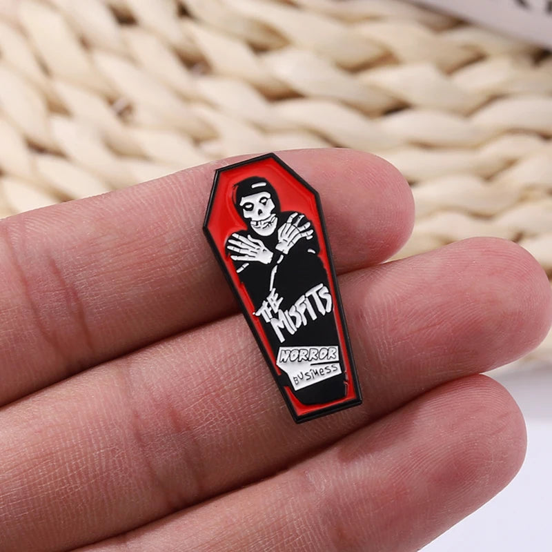 Rock Punk Enamel Pin Music Club Brooch Horror Badge Metal Backpack Sweater Custom Accessories for Fans Friends Jewelry Wholesale