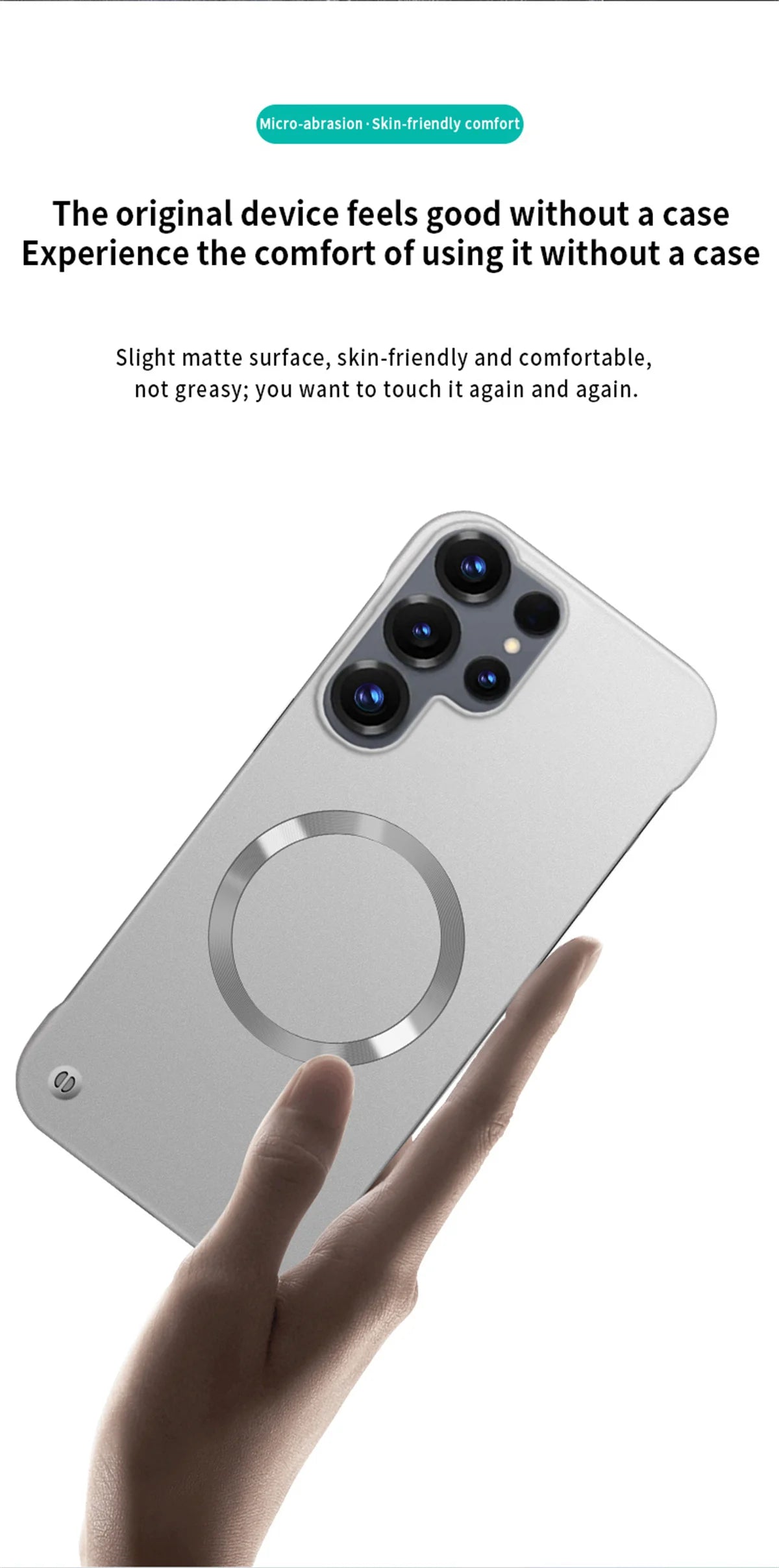Ultra Thin PC Frameless Magnetic Phone Case for Samung S26 Ultra S25 Edge S24 FE S22 S23 Plus A56 A55 for Magsafe Matte Cover