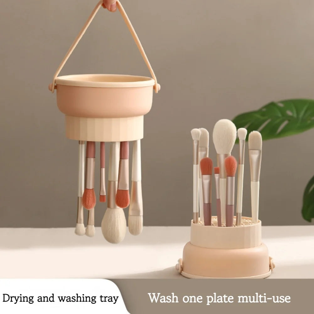 Makeup Brush Cleaner Cleaning And Drying Storage Tray 3-in-1 Silicone Beauty Tool Cleaning Bowl Practical Cleaning Tool