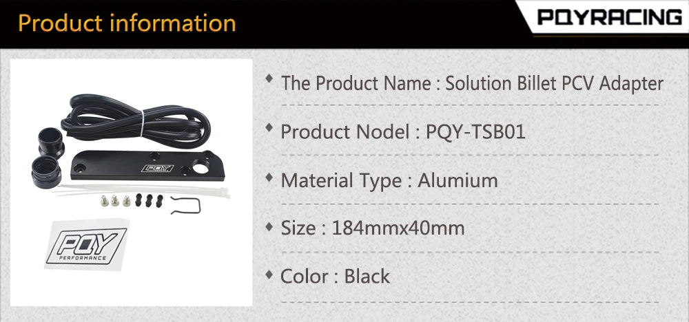 Billet PCV Delete Plate Kit Revamp Adapter for Volkswagen(VW)/Audi/SEAT/Skoda EA113 Engines with PQY logo PQY-TSB01